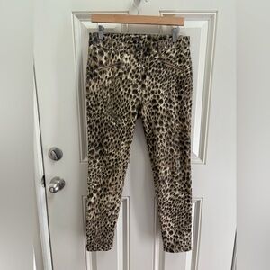 J. McLaughlin Leopard Print Safari Baxter Skinny Jeans Size 8